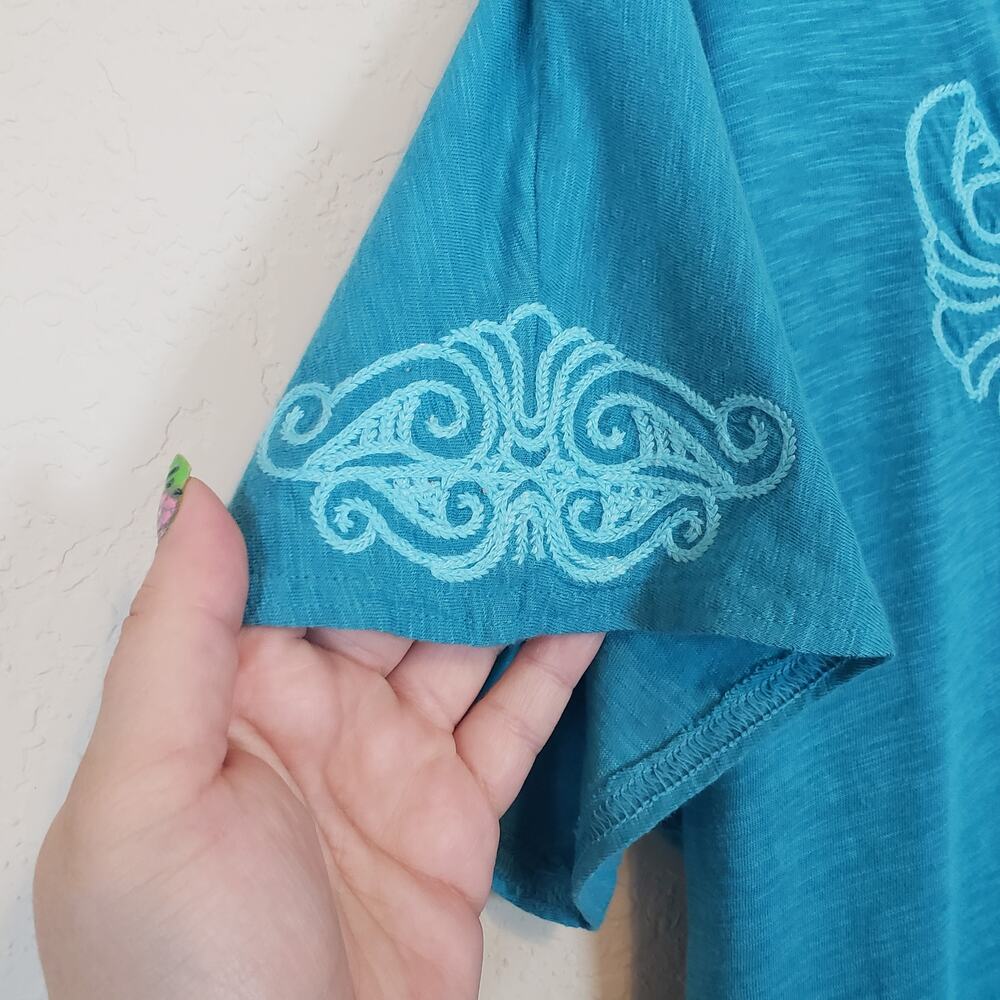 Athleta Embroidered Blue Taj Tunic Dress Women's Small Casual - Picture 6 of 9